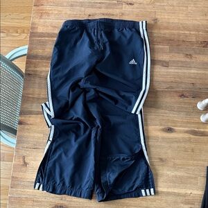 adidas Black Track Pants with White Stripes